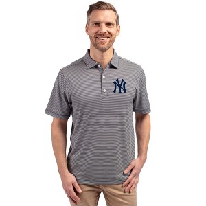New York Yankees Cutter & Buck Forge Eco Double Stripe Stretch Recycled Mens Polo - 1 of 1