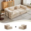 MYINDA Single Seater Chenille Convertible Floor Sofa Bed – No Assembly Needed for Living Room & Bedroom - 3 of 4