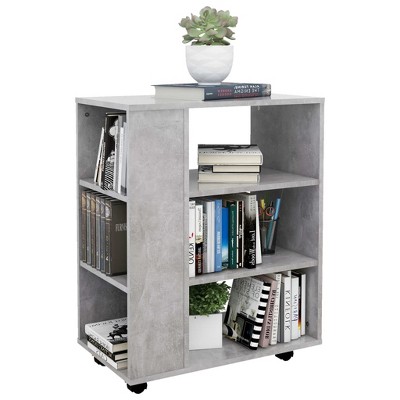 CLIHOME Rolling Office Filing Cabinet Storage Cabinet With Lockable Wheels And Open Compartments