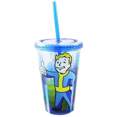 Just Funky OFFICIAL Fallout Tumbler | Feat. Vault Boy & Vault Door Ice Cubes | 16 Oz.