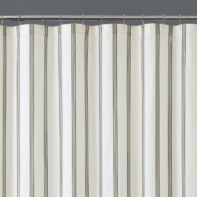 Black and White Striped Microfiber Shower Curtain