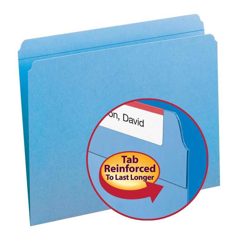 Smead File Folder, Reinforced Straight-Cut Tab, Letter Size, 100 per Box, 5 of 10
