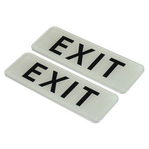 Unique Bargains Waterproof Self-Adhesive Decor Home Business Exit Sign 2 Pcs - 1 of 4