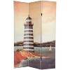 6" Double Sided Lighthouses Canvas Room Divider - Oriental Furniture - 2 of 3
