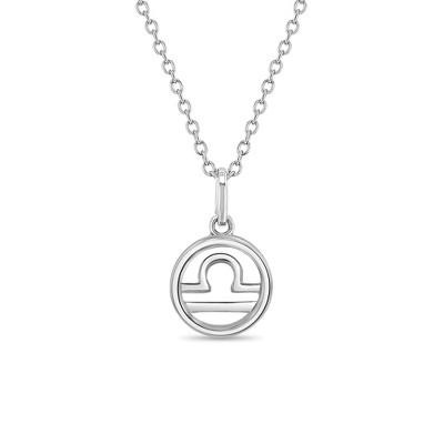 Girls' Zodiac Medal Sterling Silver Necklace - In Season Jewelry