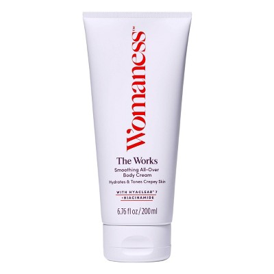 Womaness The Works Body Lotion Smooth Dry Crepey Menopause Skin with Niacinamide & Hyaluronic Acid - 6.76 fl oz