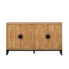 Bella Depot 58.2" Wooden Sideboard Cabinet with Rubberwood Veneer and Adjustable Shelves - 3 of 4