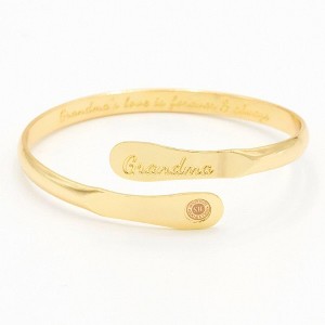Hollywood Sensation Grandma Bracelets, Engraved Bracelets Grandma’s love is forever & always  9 Inches in Silver or Gold - 1 of 4