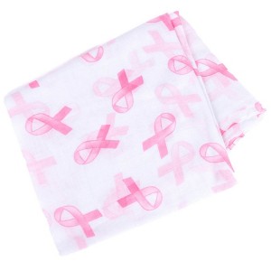 Women's Light weight 100% Polyester Breast Cancer Awareness Scarf - 1 of 4