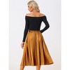 INSPIRE CHIC Women's Party Elastic Waist Metallic Shiny Accordion Pleated Midi Skirt - 4 of 4