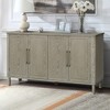 59.8" Kitchen Pantry Cabinets With 4 Doors, Curved Countertop Sideboard Buffet, Wood Closet, Modern Farmhouse Accent Cabinet - 2 of 4