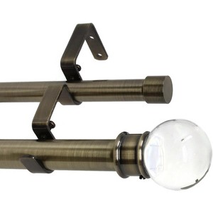 Urbanest Crystal Ball Manhattan 1-inch 3-4 inch Double Drapery Curtain Window Rod Set - 1 of 4