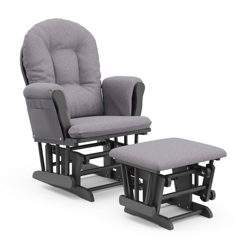 Storkcraft Hoop Glider Nursery Rocking Chair And Ottoman Gray Frame slate Gray Swirl Fabric Target