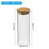 Unique Bargains Kitchen Food Storage Glass Jar with Airtight Bamboo Lid 2 Pcs - 2 of 4