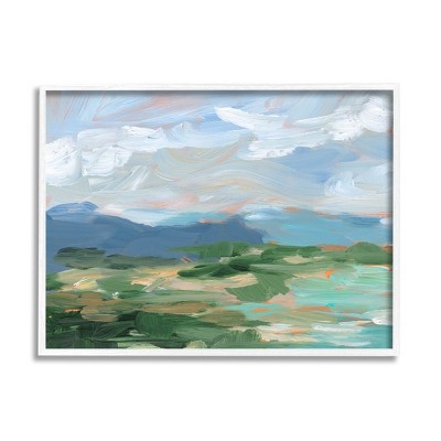 Stupell Industries Modern Brushed Cloudy Landscape Framed Giclee Art
