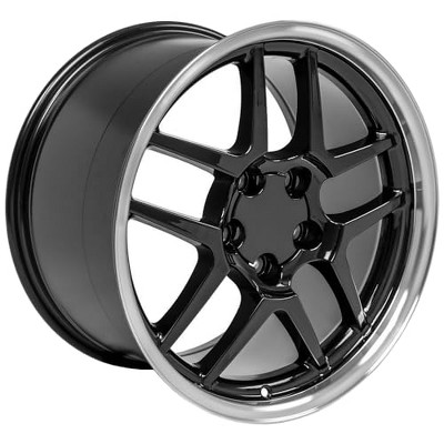 OE Wheels LLC CV04-17095-5475-54BM Black Wheel with Machined Lip Painted (17 x 9.5 inches /5 x 120 mm, 54 mm Offset)