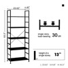 MAYEERTY 5 Tiers Bookshelf, Modern Open Bookshelf, Storage Rack Shelves in Living Room/Home/Office, Black - 3 of 4