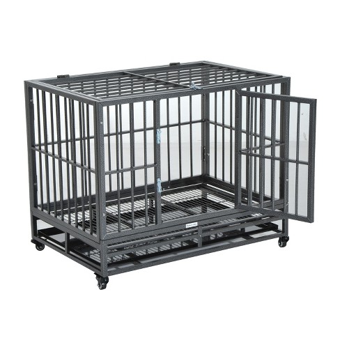 Pawhut heavy duty shop steel dog crate