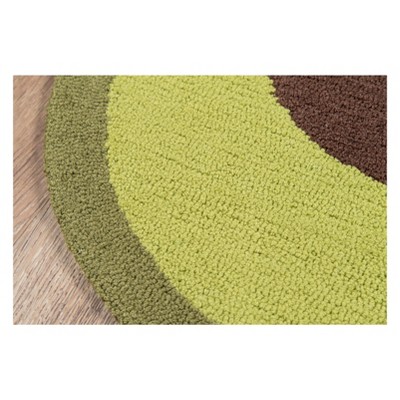 2' x 3' Green Avocado Shaped Tufted Synthetic Rug