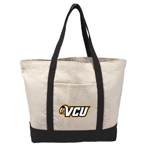 Virginia Commonwealth University Primary Logo Canvas Tote Bag With External Pocket, Reusable Shoulder Bag for Shopping, School, Beach - 1 of 4