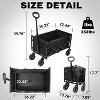 Bestier Collapsible Wagon Cart with Wheels, Folding Utility Heavy Duty Wagons Carts for Grocery Sports Garden Camping, Outdoor Cart - 2 of 4