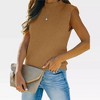 Women's Cap Sleeve Knit Pullover Sweater Crew Neck Tank Tops - 2 of 4