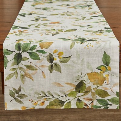 Split P Laurel Table Runner - 72"L - White