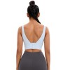 INSPIRE CHIC 2 Pcs Women's Full Coverage Deep V-Back Workout Fixed Cup Comfort Sports Bras - 2 of 4