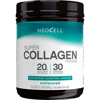 NeoCell Super Collagen Peptides Powder, 20g Collagen per Serving; For Healthy Skin, Hair, Nails and Joint Support; Unflavored, 21.2 Ounce, 30 Servings