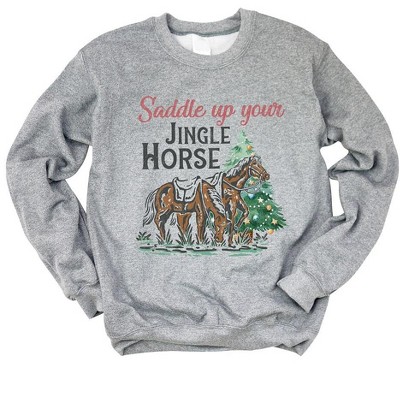 Simply Sage Market Women's Graphic Sweatshirt Saddle Your Jingle Horse
