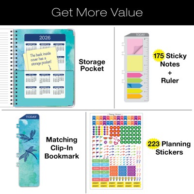 Global Printed Products Hardcover AY 2025-2026 Fashion Planner - 8.5"x11" (Dragonflies)