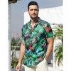 Halloween Men's Floral Print Button-Down Shirt Men's Hawaiian Floral Shirts Tropical Holiday Beach Shirt - 3 of 4