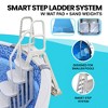 Main Access Smart Step 24 Inch Wide Above Ground Swimming Pool Deck Ladder with No Swim Zone and Flow Through Step Entry System, White - 3 of 4