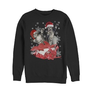 Men's Lost Gods Ugly Christmas Gift Surprise Kitten Sweatshirt - 1 of 3