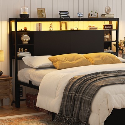 Aheaplus Headboards with Power Outlets and RGB LED Light