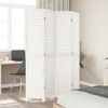 vidaXL Room Divider 4 Panels White Solid Paulownia Wood - 3 of 4