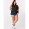 Agnes Orinda Women's Plus Size Oversized Button Down Sleeveless Waistcoat Shacket Denim Vests - image 3 of 4