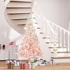TopComfy Christmas Tree Stand Spruce Tree with Realistic Branches and Easy Assembly for Modern Holiday Decor, Pink, 47.3"*47.3"*82.8" - 2 of 4