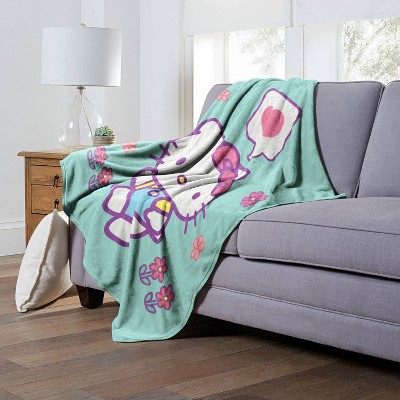 Hello Kitty Falling Flowers Silk Touch Throw Blanket