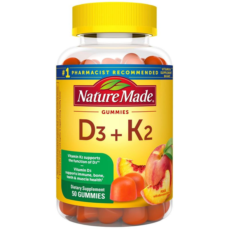 Nature Made D3+K2 Gummies - 50ct, 1 of 5