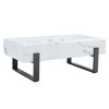 VYNXARIA Modern Minimalist Black and White Marble-Patterned Coffee Table - 3 of 4