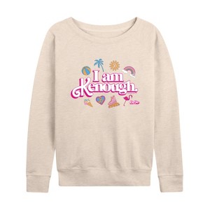 Women's - Barbie - I Am Kenough Icons Lightweight French Terry Wide Neck Long Sleeve Shirt - 1 of 4
