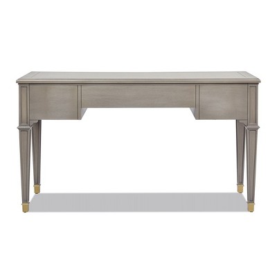 Dauphin 55" Gray Cashmere Wood Executive Desk with Drawers