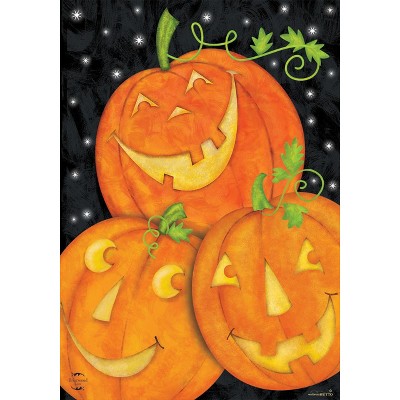 Briarwood Lane Garden Flag 12x18 For Outdoor Happy Pumpkin Trio Halloween For Halloween Garden Flag Flags For Outside