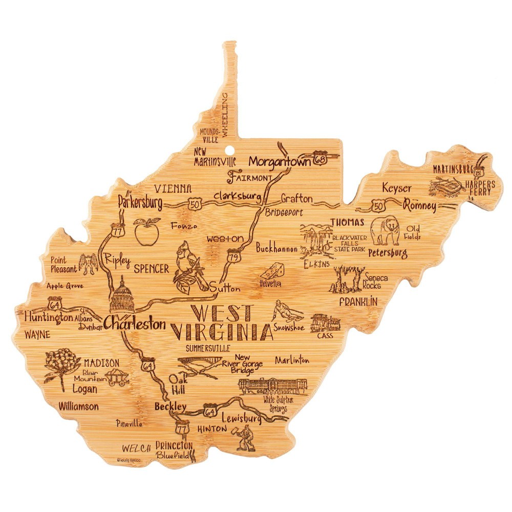 Totally Bamboo Destination West Virginia Serving and Cutting Board