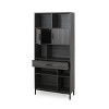 Yinvani Corner Bookshelf, Display Storage Bookcase, Dark Gray - 3 of 4