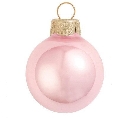 Northlight 40ct Pearl Glass Ball Christmas Ornament Set 1.5" - Pale Pink