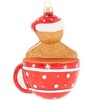 5" Gingerbread Man in Hot Chocolate Glass Christmas Ornament - 2 of 2