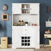Farmhouse Coffee Bar Cabinet with Wine Racks, Drawers & Shelves, Kitchen Buffet Storage Cabinet for Dining Room or Living Room - 2 of 4