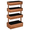 Outsunny 4-Tier Raised Garden Bed, Vertical Flower Pots Rack with Adjustable Angle, Freestanding Elevated Wooden Plant Stand for Indoor Outdoor Use - 4 of 4